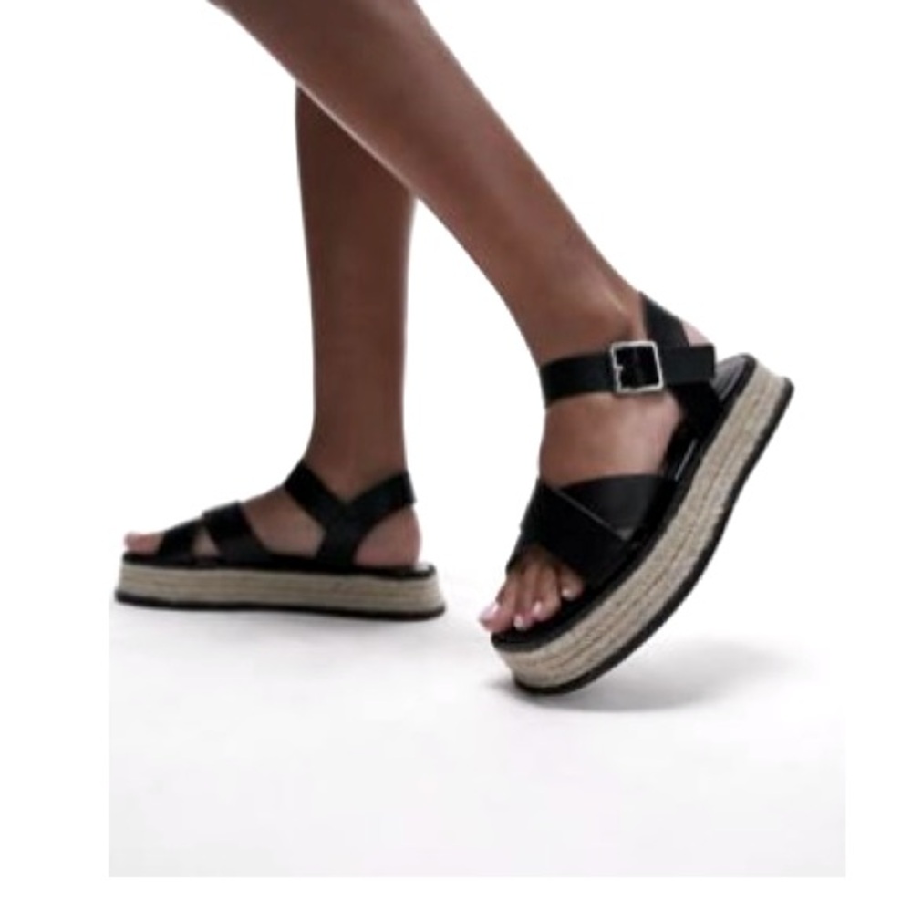 SIZE 7 NWT TOPSHOP vegan espadrilles platform sandals 1.5” heel ladies